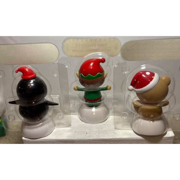 Solar Dancing Penguin Elf & Teddy Bear Christmas Figurines Decorative Collectibl - Picture 5 of 6